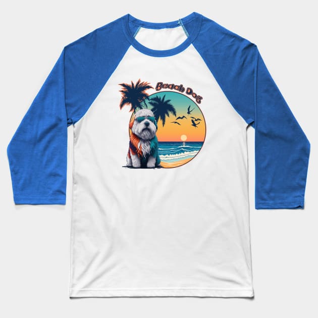 Cool Beach Dog Baseball T-Shirt by 2HivelysArt